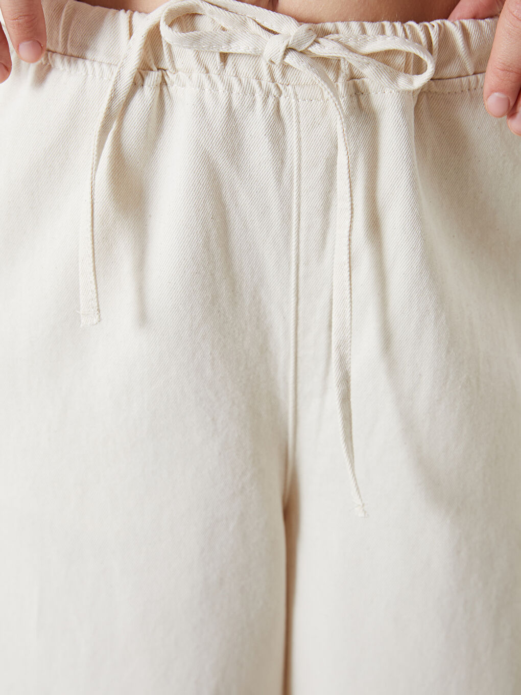 Bej Wideleg Kadın Jean Pantolon-2