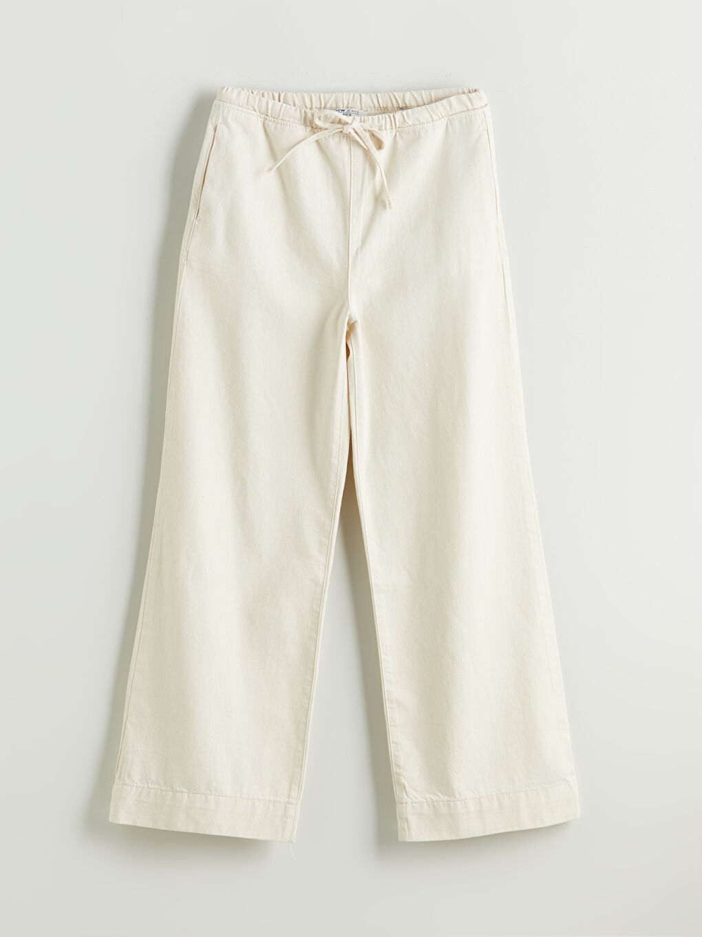 Bej Wideleg Kadın Jean Pantolon-4