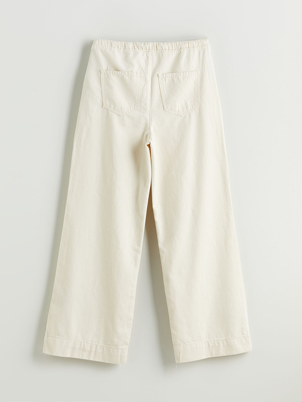 Bej Wideleg Kadın Jean Pantolon-5