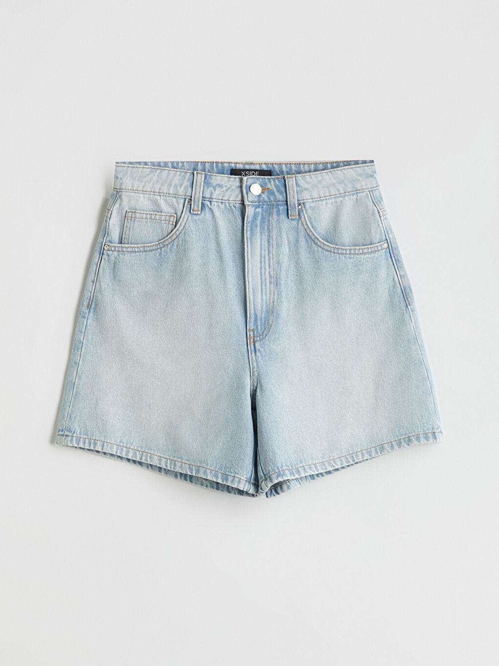 XSIDE Yüksek Bel Mom Fit Kadın Jean Şort -S5JG17Z8-VYD