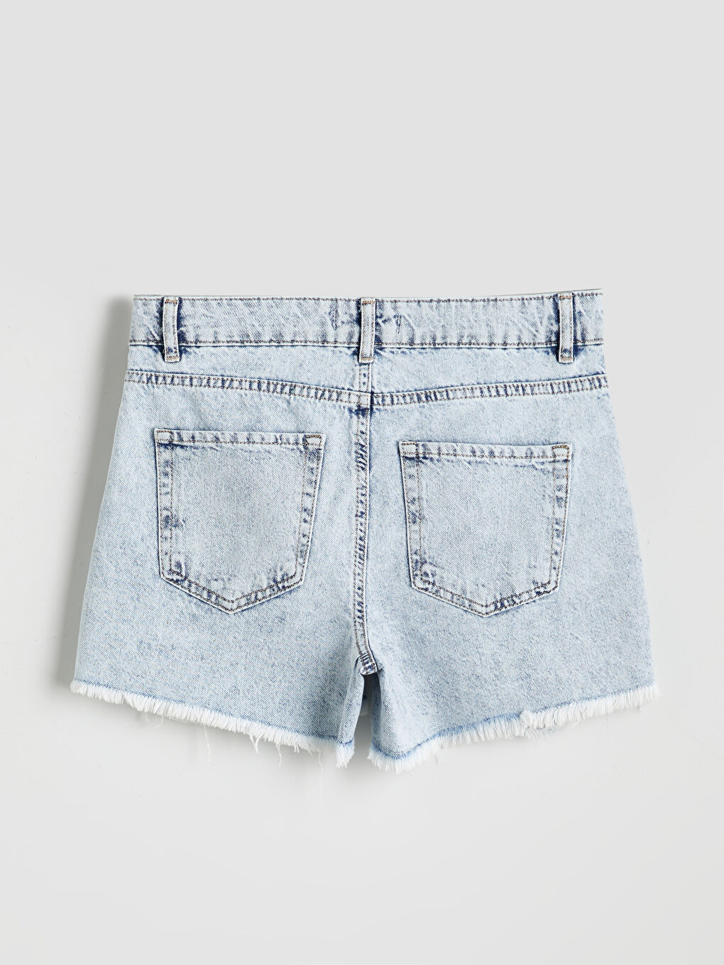 Standard Fit Ripped Detail Women's Denim Shorts -S5JG31Z8-311