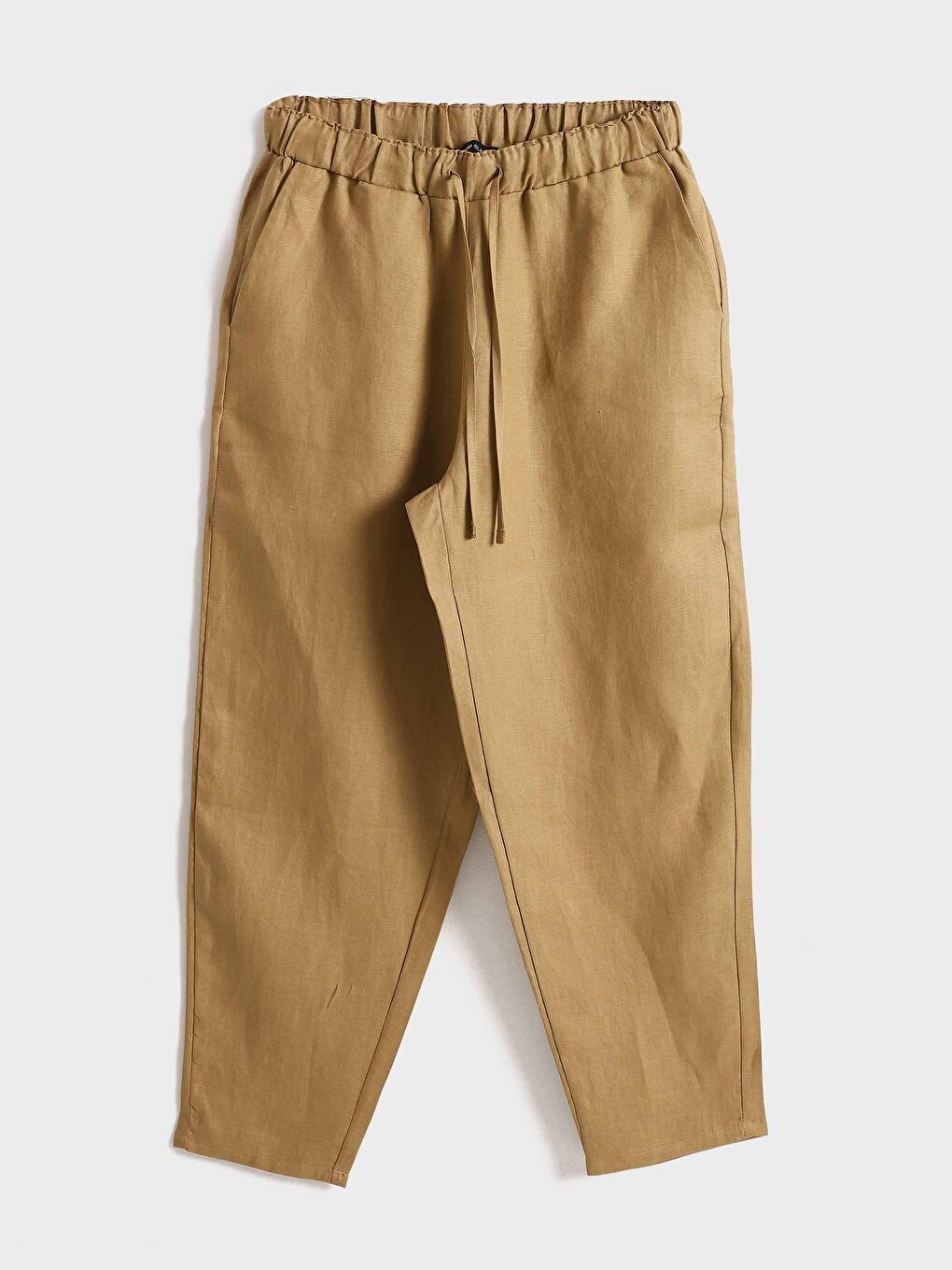 Elasticated Waist Linen Women's Trousers -S5JG32Z8-GPW