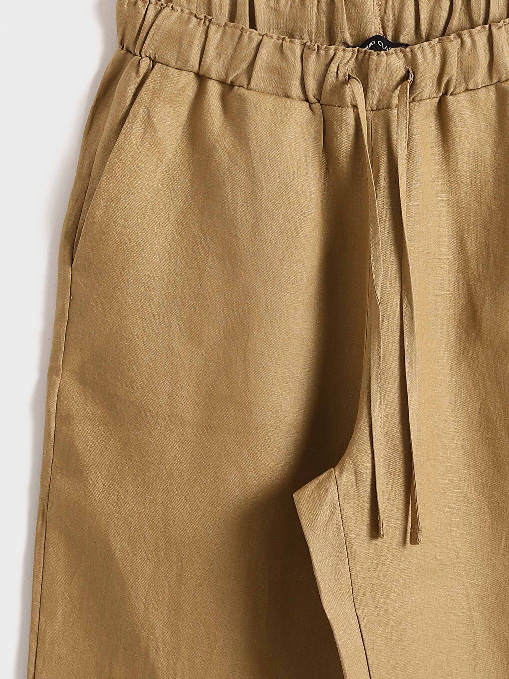 Elasticated Waist Linen Women's Trousers -S5JG32Z8-GPW