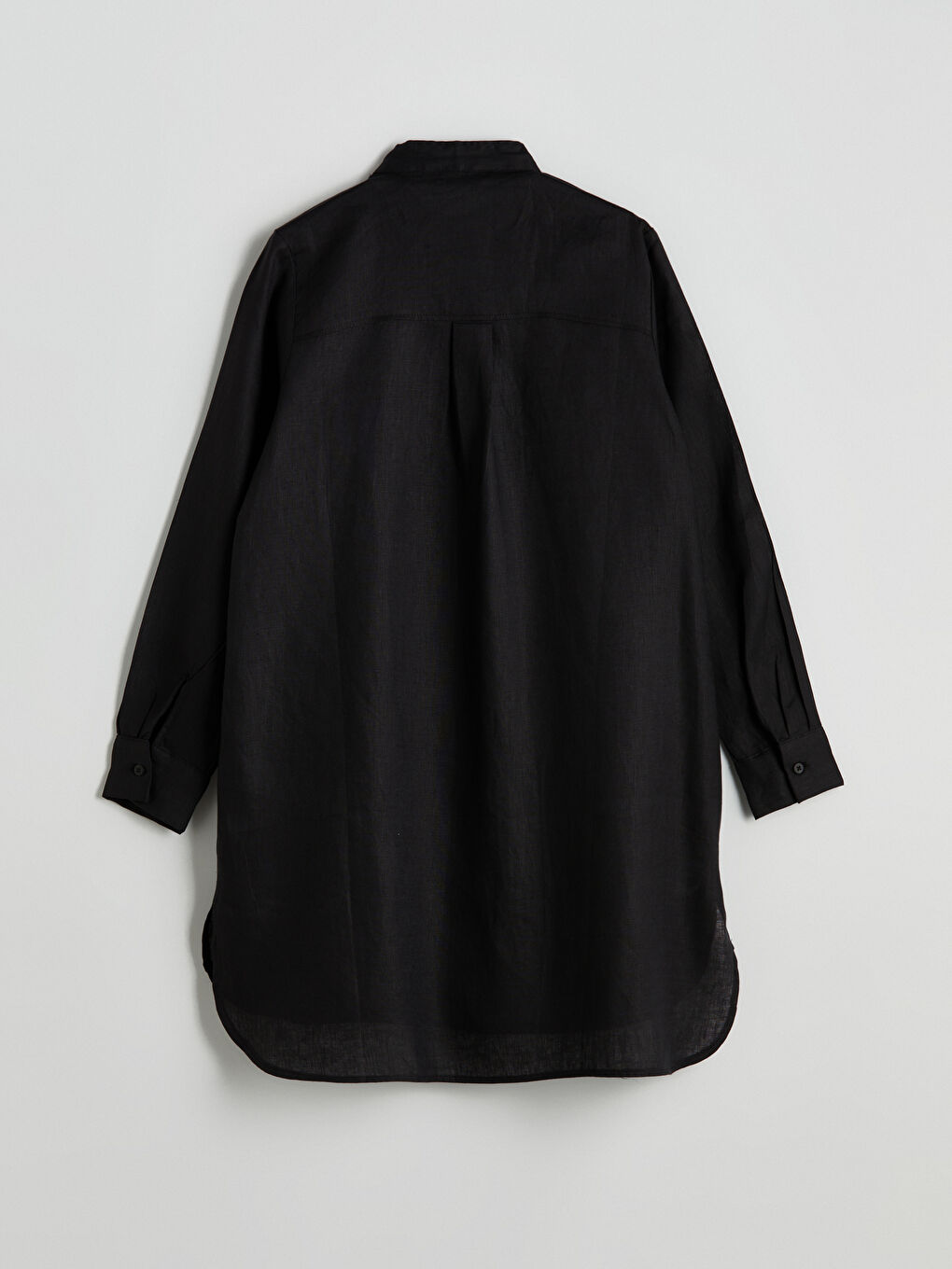 Grandad Collar Linen Women's Shirt Tunic -S5JG35Z8-CVL