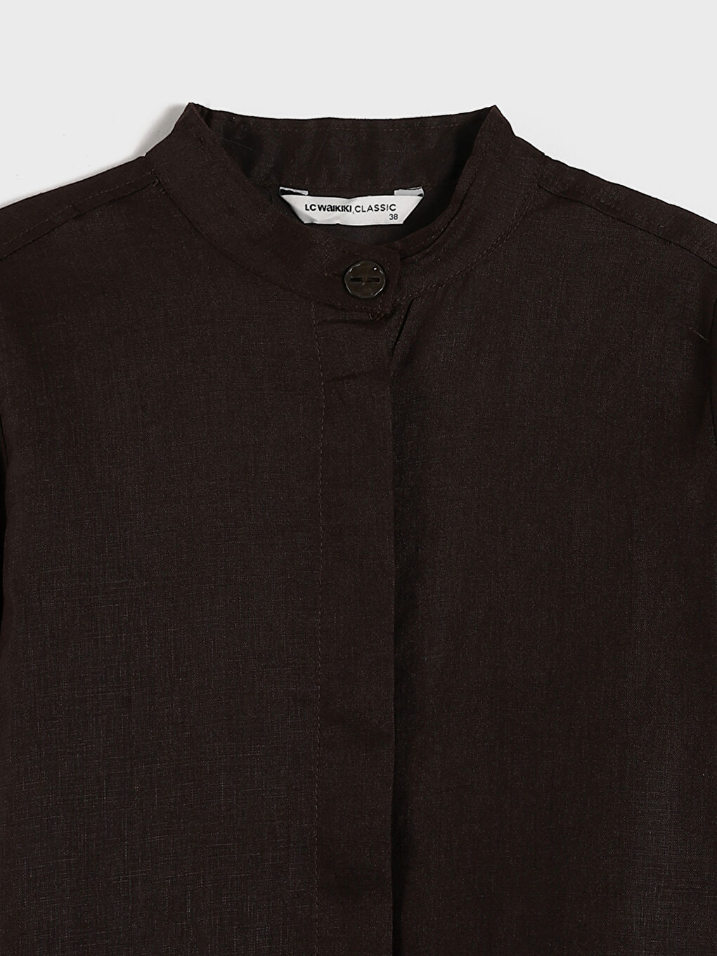 Grandad Collar Linen Women's Shirt Tunic-2