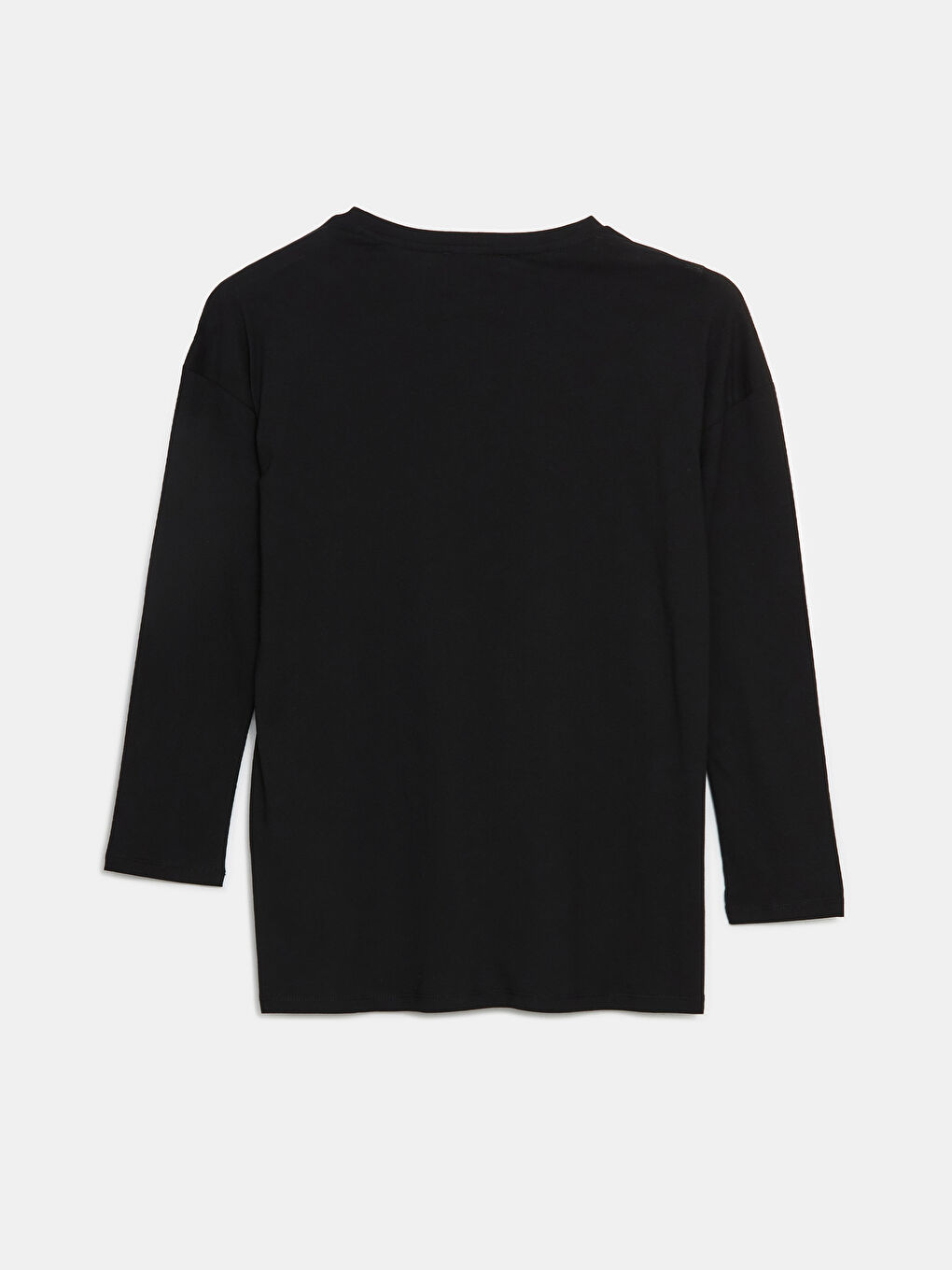 Siyah Bisiklet Yaka Çiçekli Kadın Tunik-5