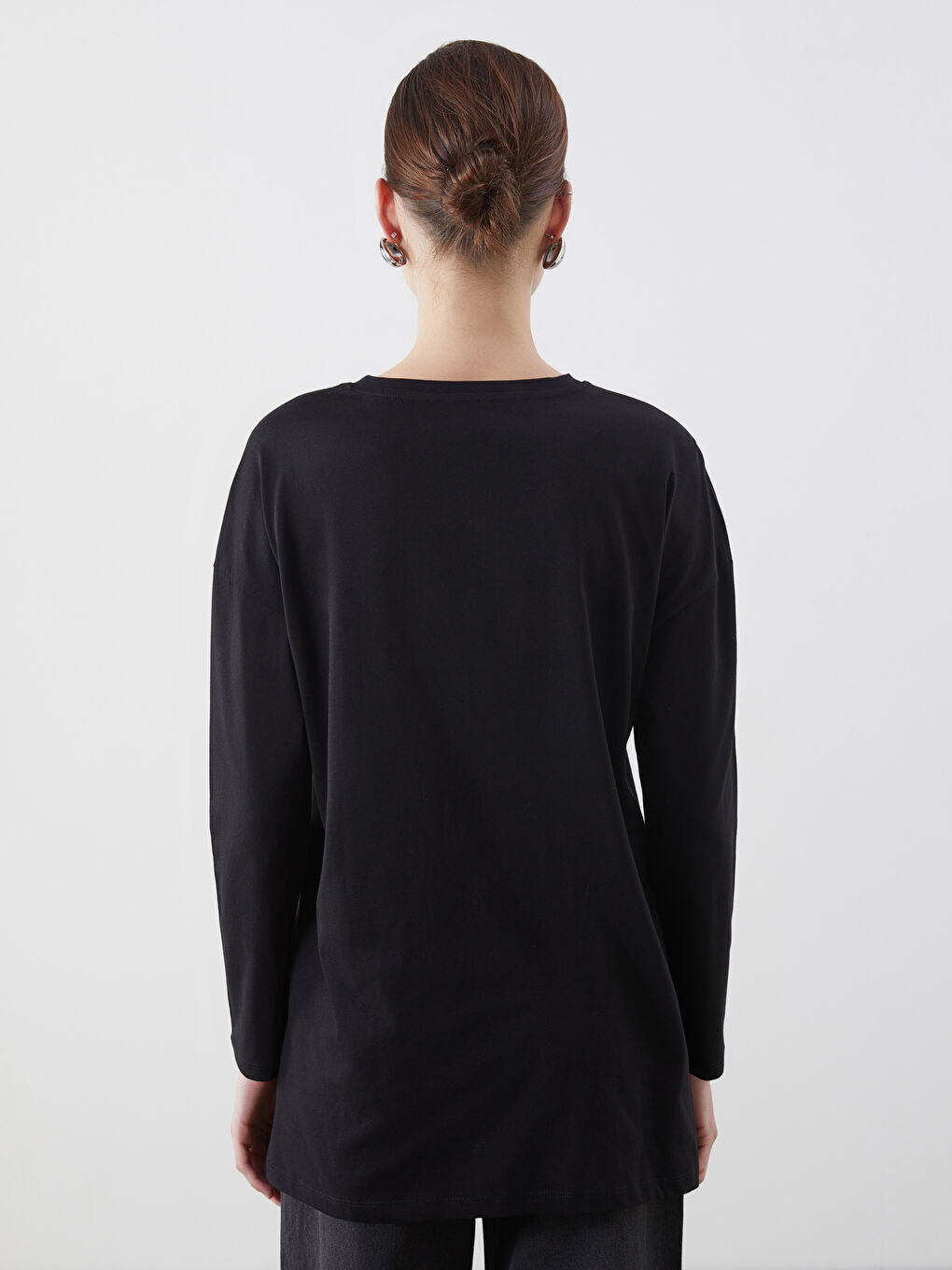 Siyah Bisiklet Yaka Kadın Tunik-3