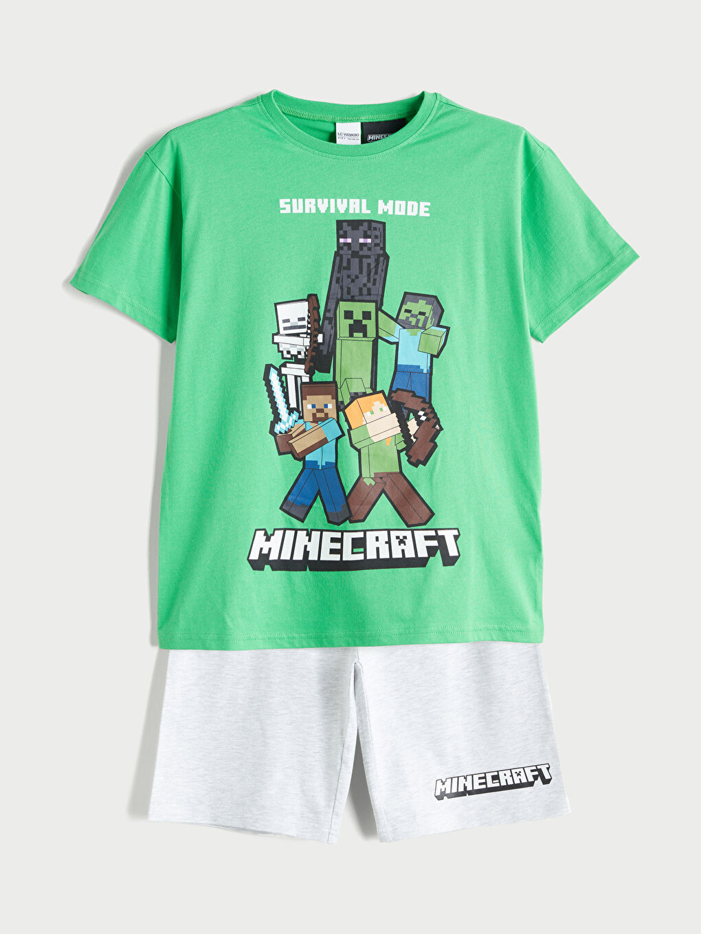 Crew Neck Minecraft Printed Boys' Shorts Pyjama Set -S5JG65Z4-GBP