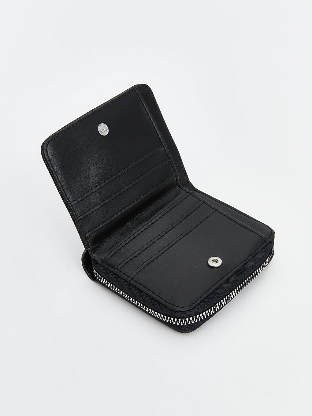 Siyah Deri Görünümlü Kadın Cüzdan-2