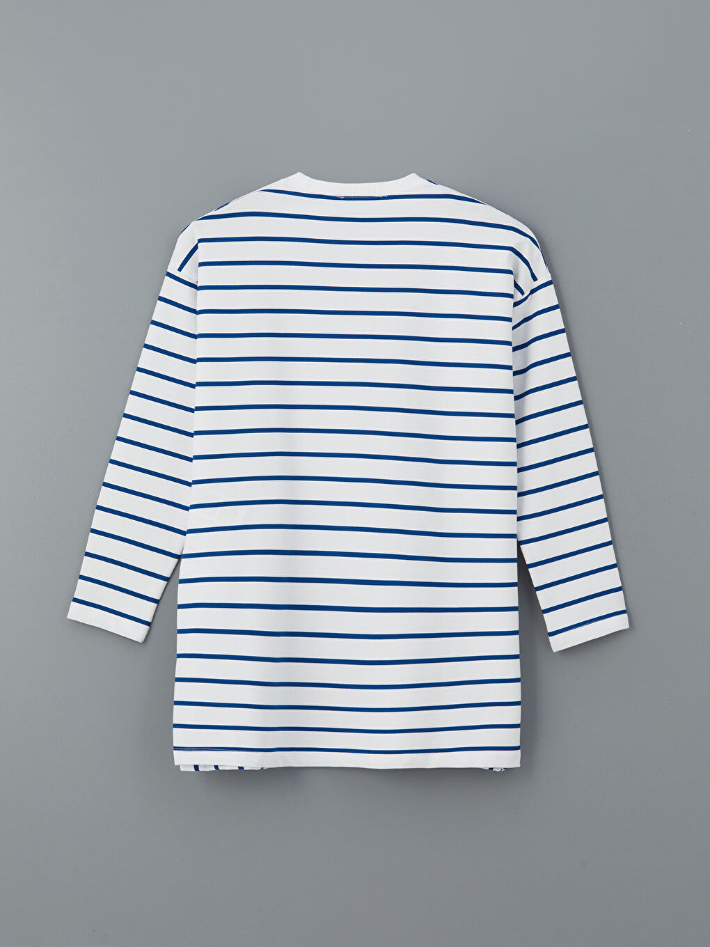 LCW Modest Crew Neck Striped Women's Sweatshirt Tunic -S5JG82Z8-LEN