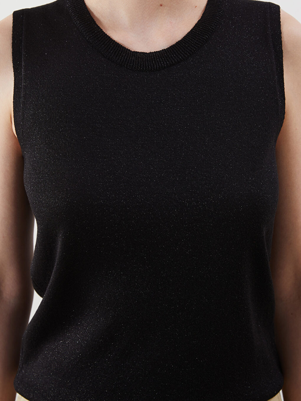 Crew Neck Women'S Knit Sweater Vest -S5JG91Z8-CVL