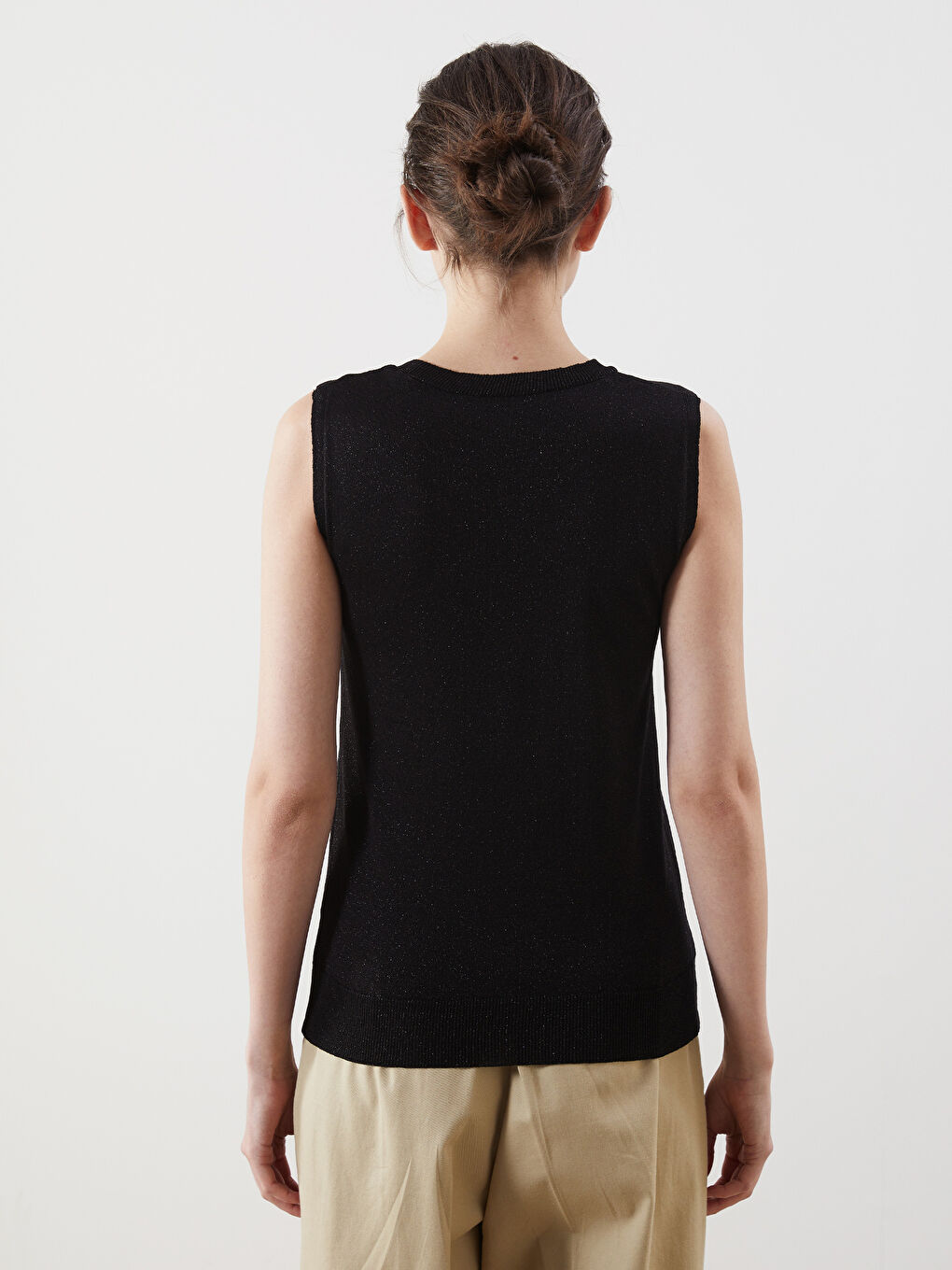Crew Neck Women'S Knit Sweater Vest -S5JG91Z8-CVL