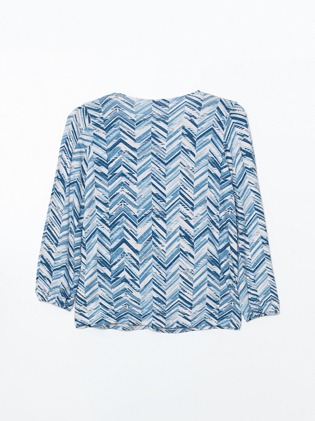 Crew Neck Patterned Women's Blouse -S5JH12Z8-LSJ