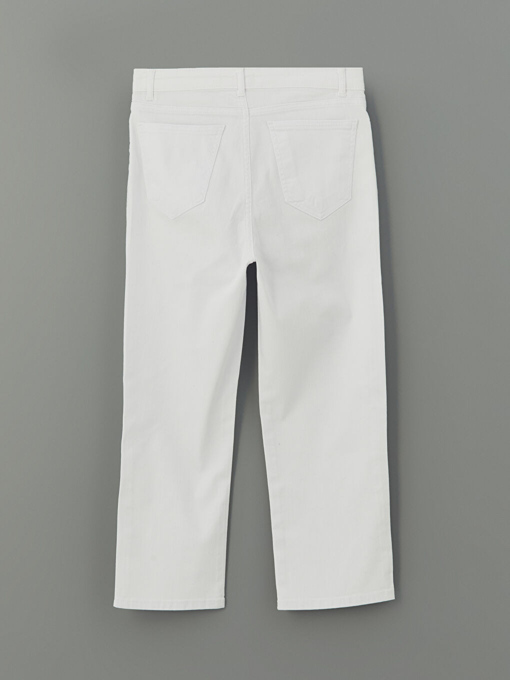 Beyaz Slim Fit Kadın Jean Pantolon-5