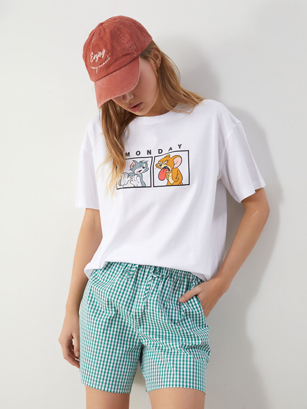 Crew Neck Tom and Jerry Printed Women's T-Shirt -S5JH68Z8-Q6K