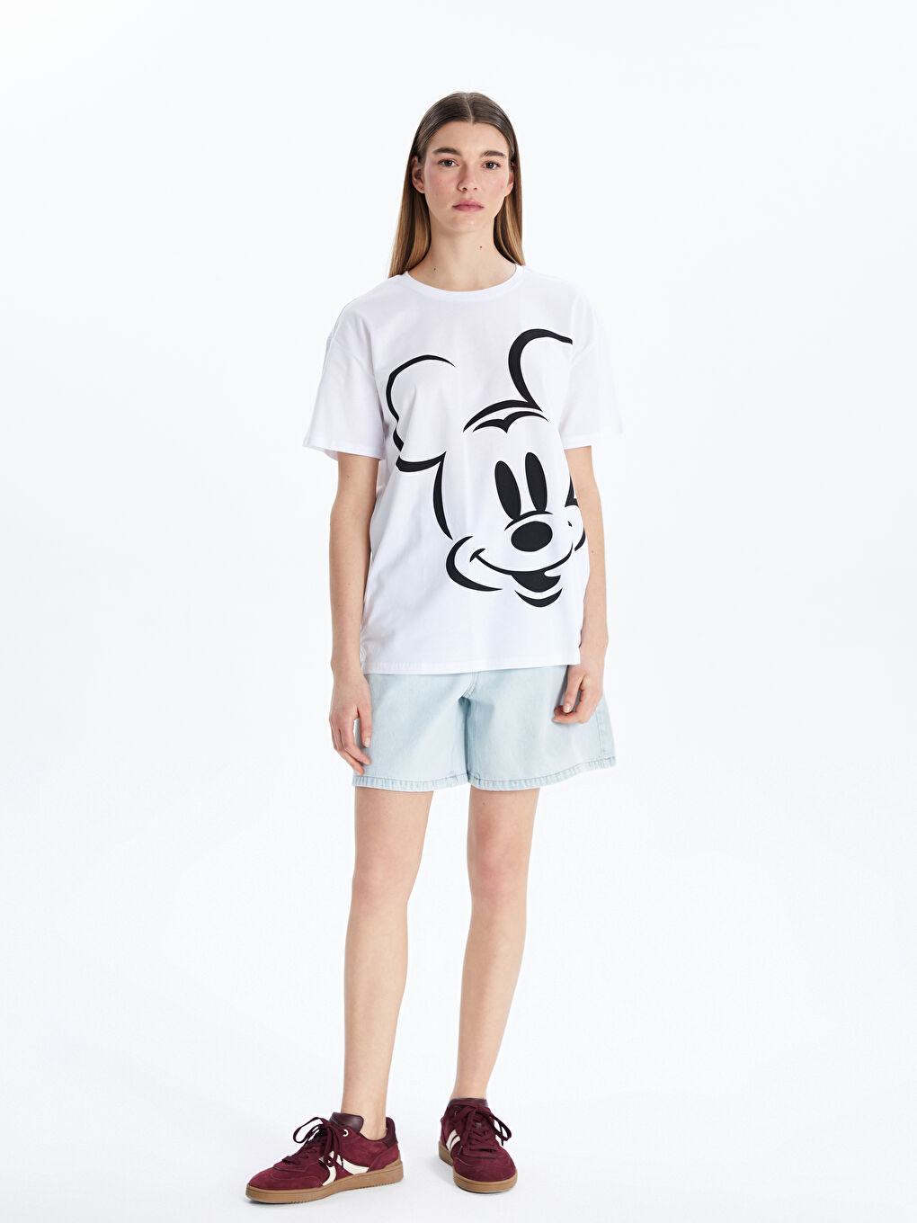 Ženska majica sa otiskom Mickey Mouse i okruglim izrezom -S5JH69Z8-Q6K