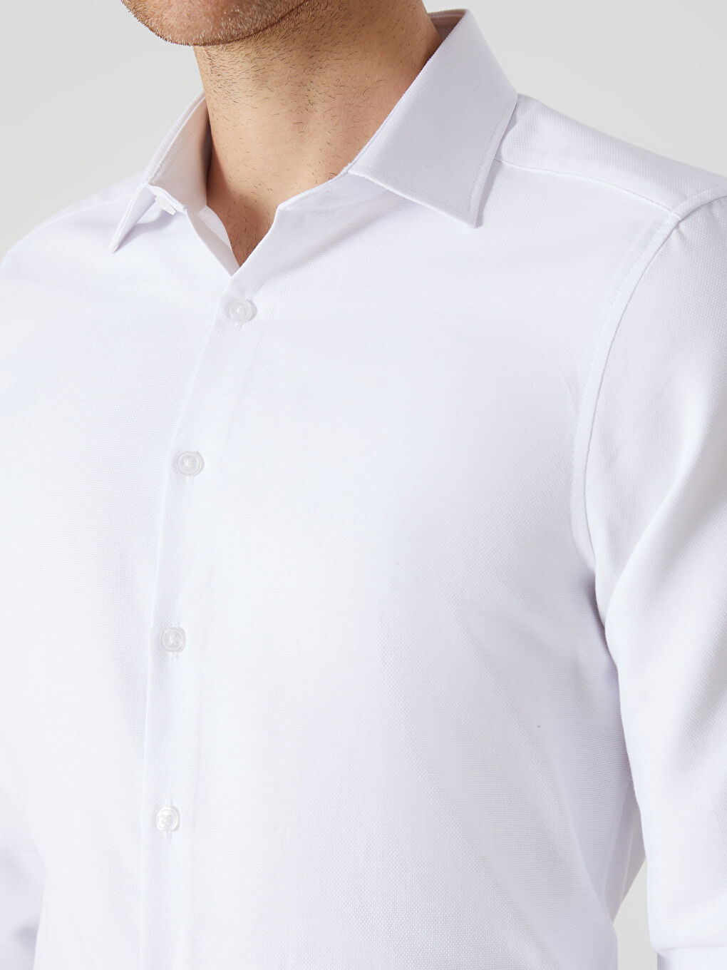 Slim Fit Long Sleeve Oxford Men's Shirt -W50806Z8-Q6K