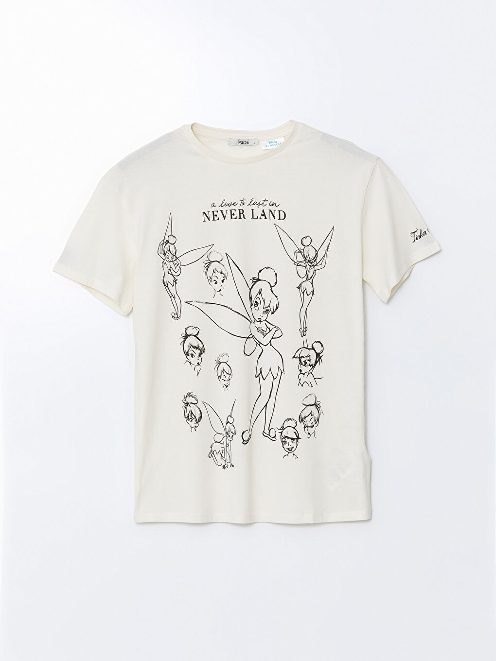 Crew Neck Tinker Bell Printed Women's T-Shirt -S5JH90Z8-YMU