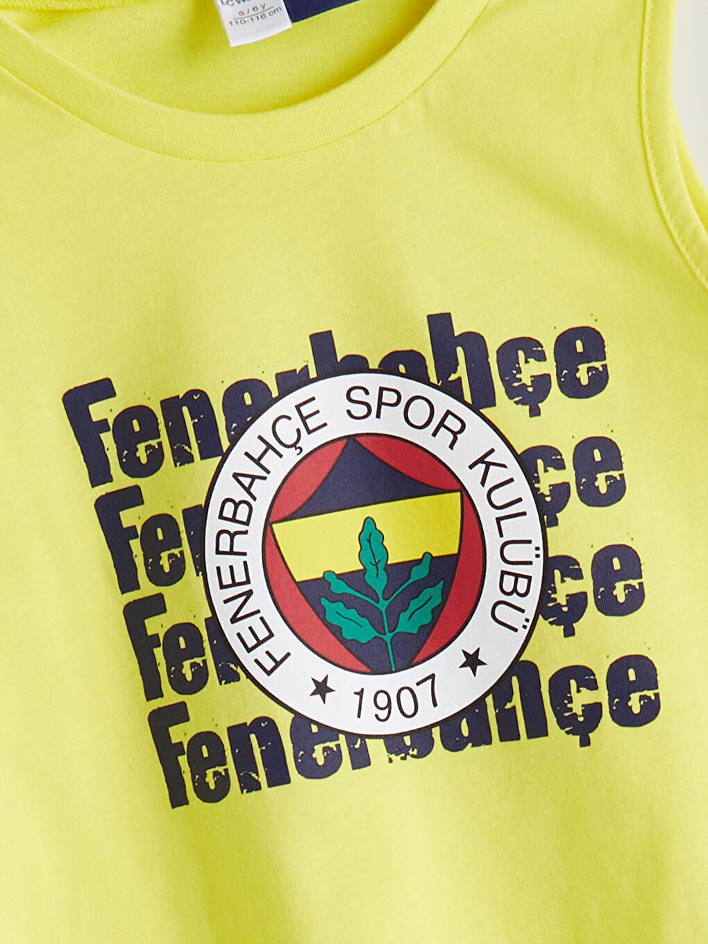 Sarı Bisiklet Yaka Fenerbahçe Baskılı Erkek Çocuk Atlet-2