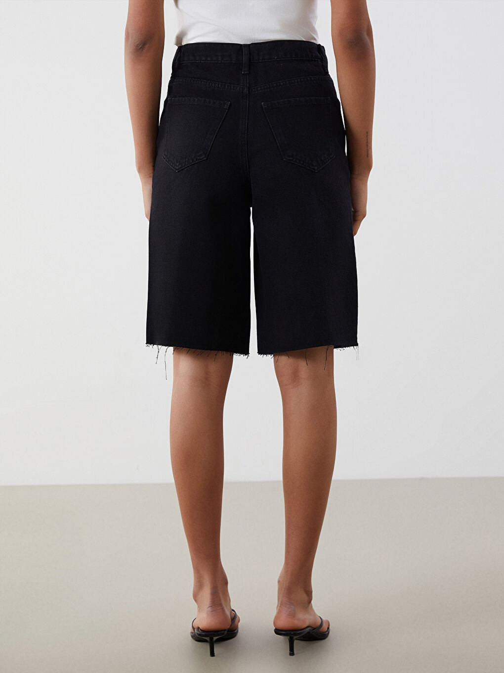 LCW Jeans Woman BLACK Denim Shorts -S5JI30Z8-327
