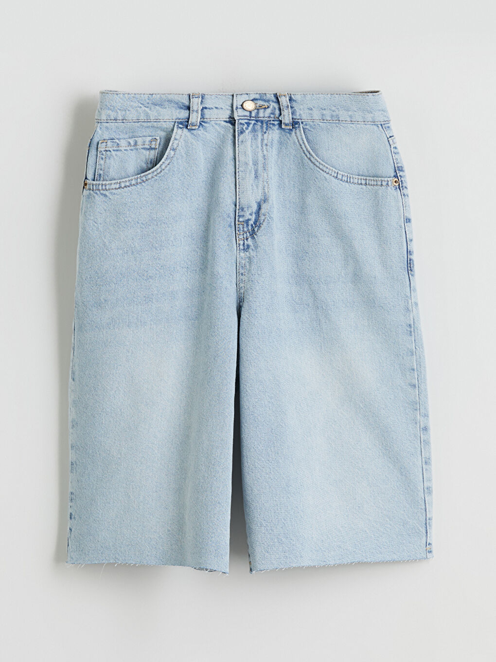 İndigo Bermuda Fit Kadın Jean Şortolon-4