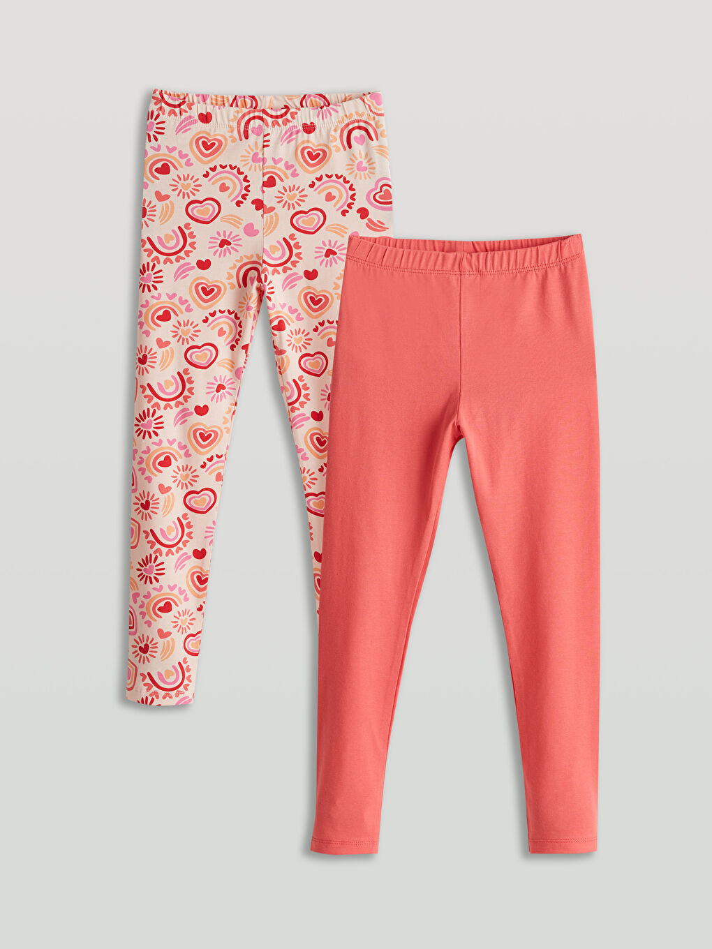 Elastic Waist Printed Girls Leggings 2-Pack -S5JI87Z1-GG7