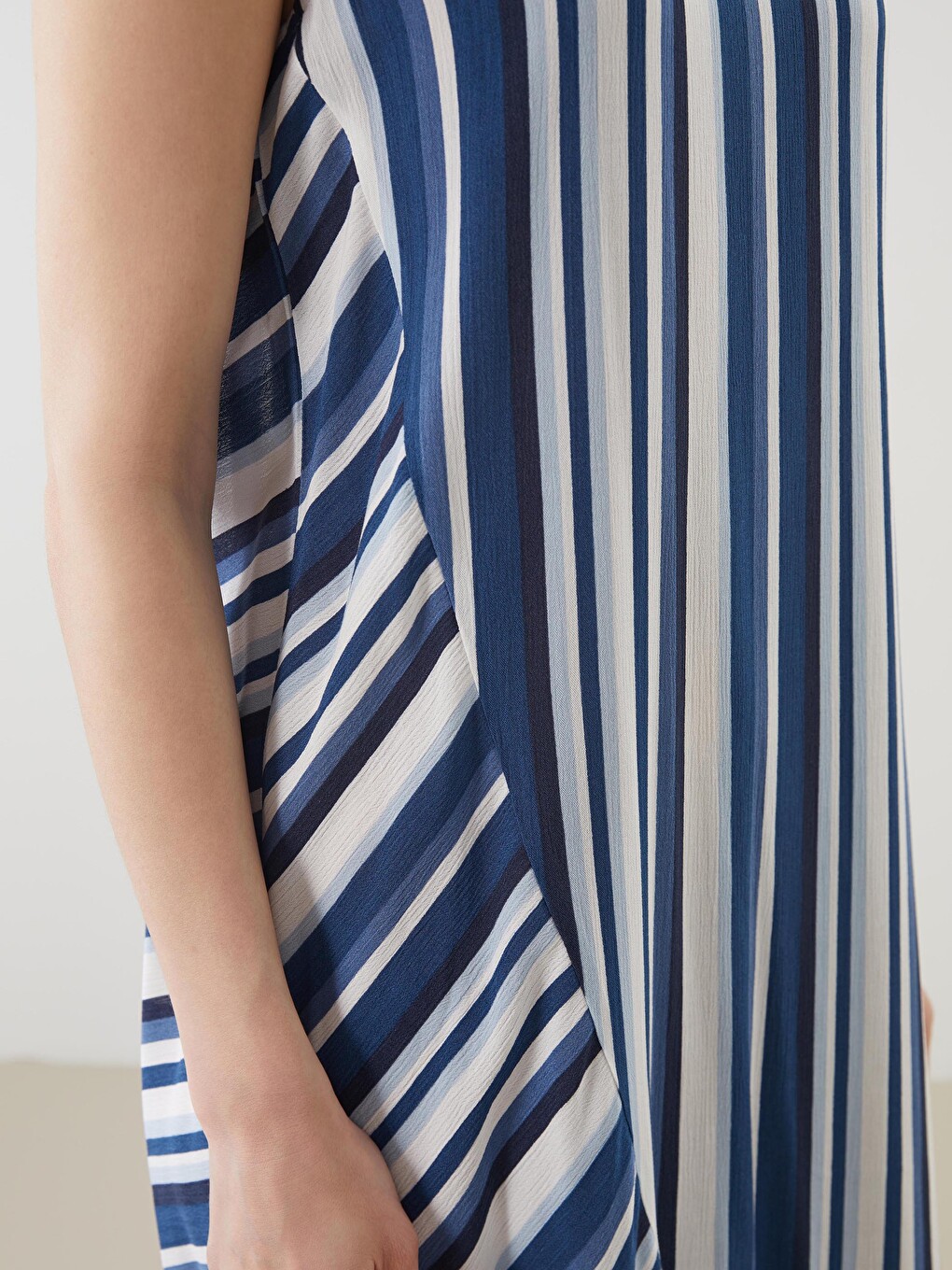 V Neck Striped Dress-2