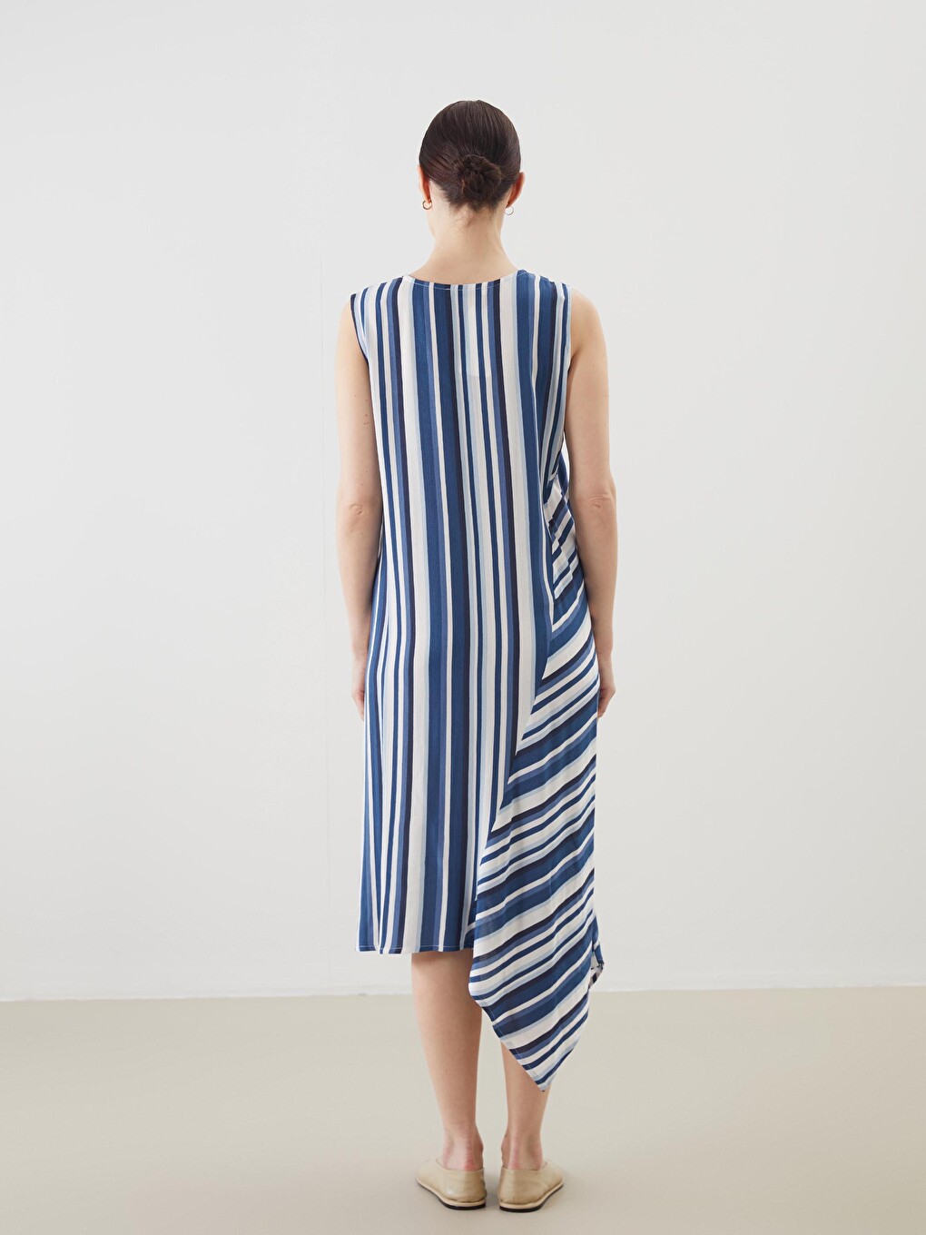 V Neck Striped Dress-3