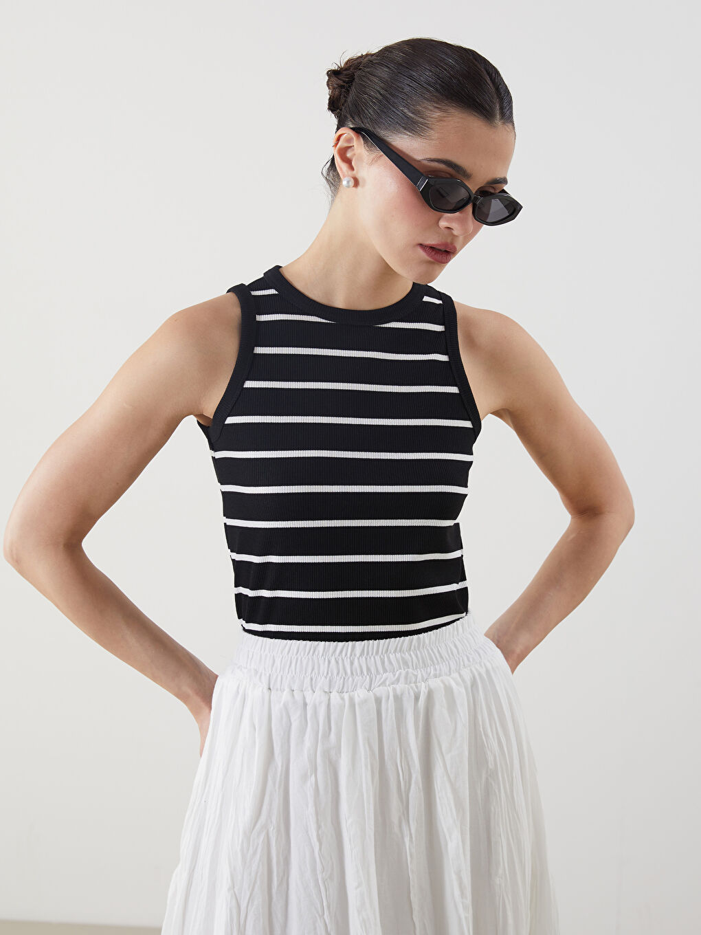Crew Neck Striped Women's Athlete -S5JJ15Z8-LEG