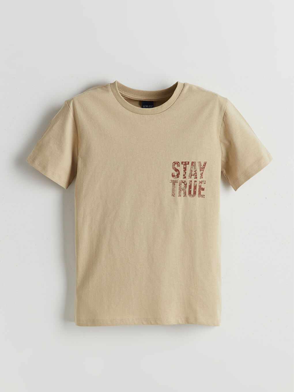 Haki Bisiklet Yaka Erkek Çocuk Tişört