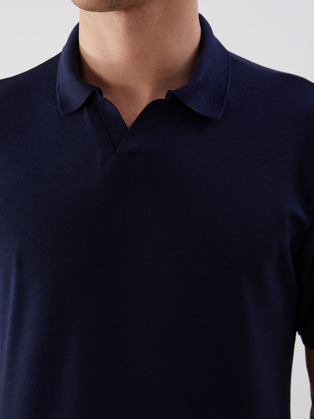 Lacivert Polo Yaka Kısa Kollu Erkek Tişört-2