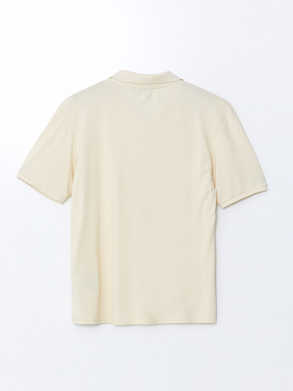 Ekru Polo Yaka Kısa Kollu Erkek Tişört-5