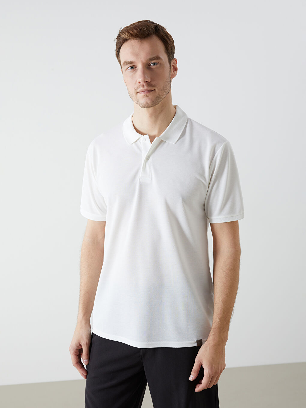 Ekru Polo Yaka Kısa Kollu Erkek Tişört