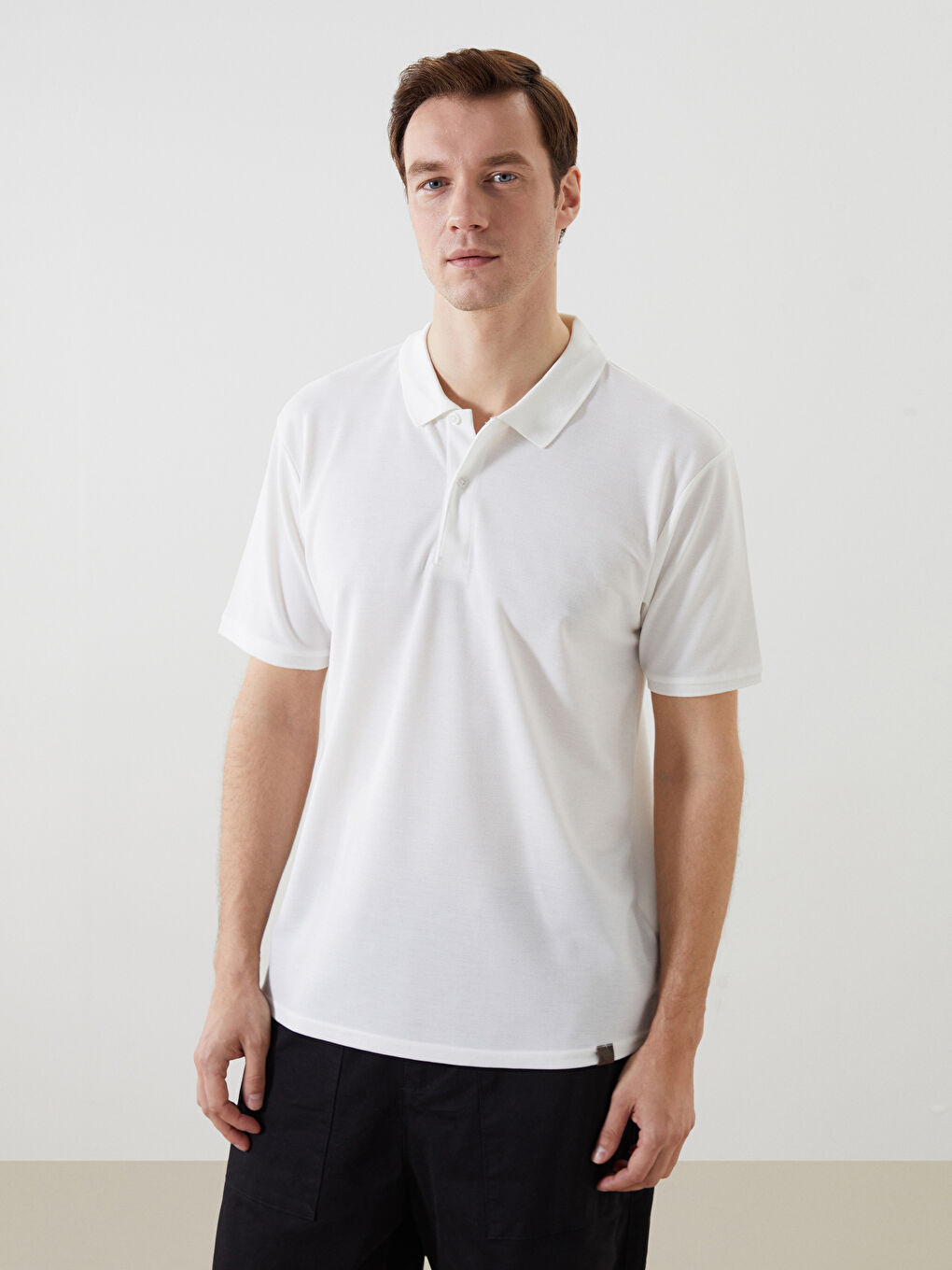 LCW ECO Ekru Polo Yaka Kısa Kollu Erkek Tişört
