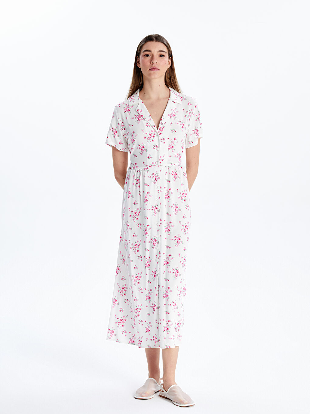 Floral Shirt Dress -S5JJ61Z8-LT4