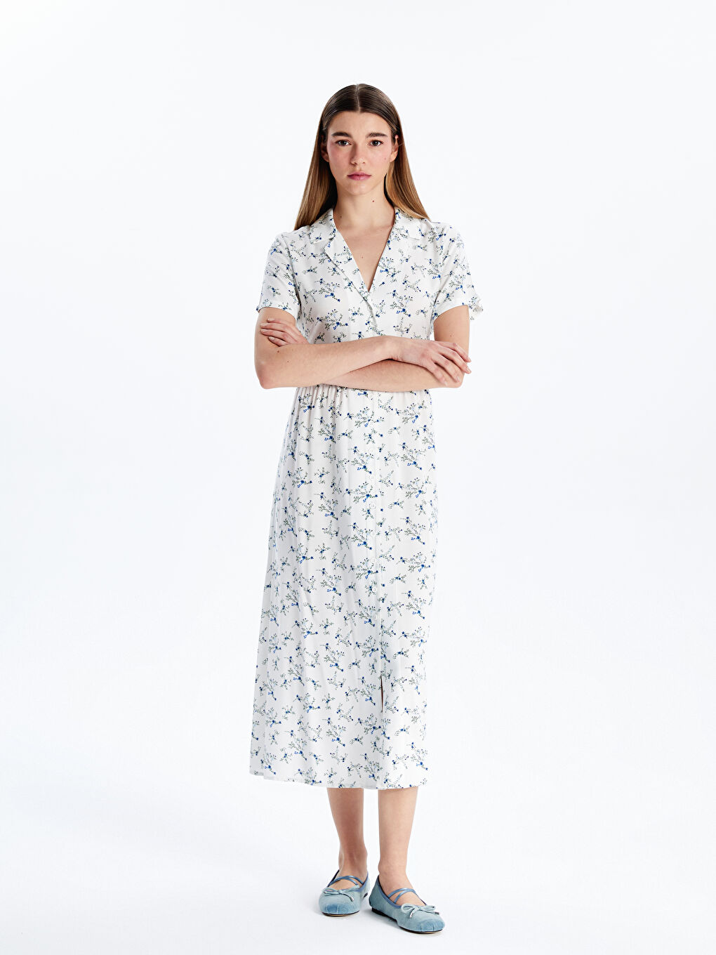 Floral Shirt Dress -S5JJ61Z8-LU7