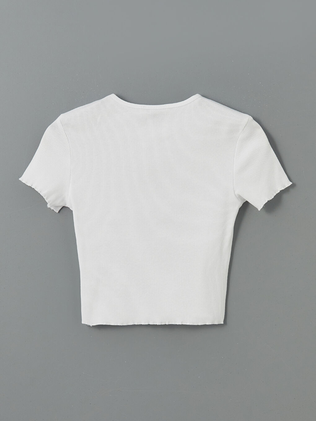 Crew Neck Floral Embroidered Women's Crop Top-5