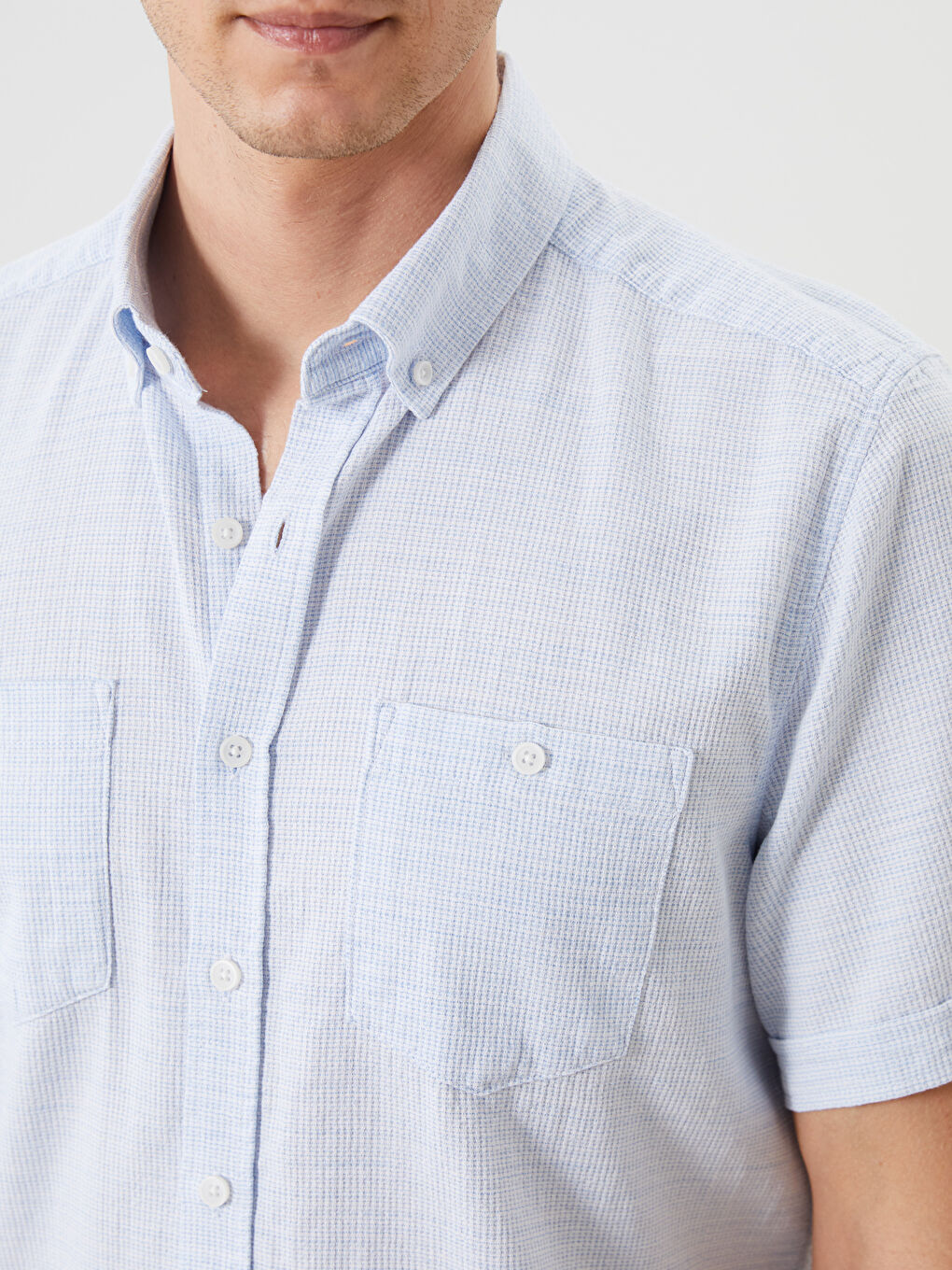 Regular Fit Men's Textured Shirt -S5JJ70Z8-CUN