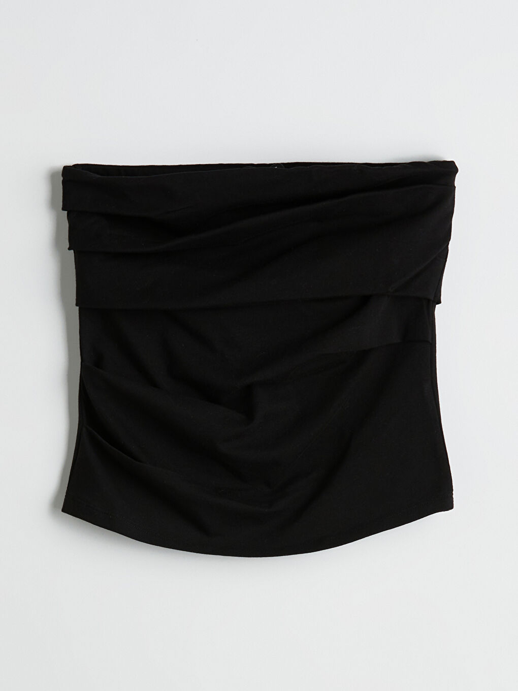 Strapless Neck Gathered Detail Crop-4