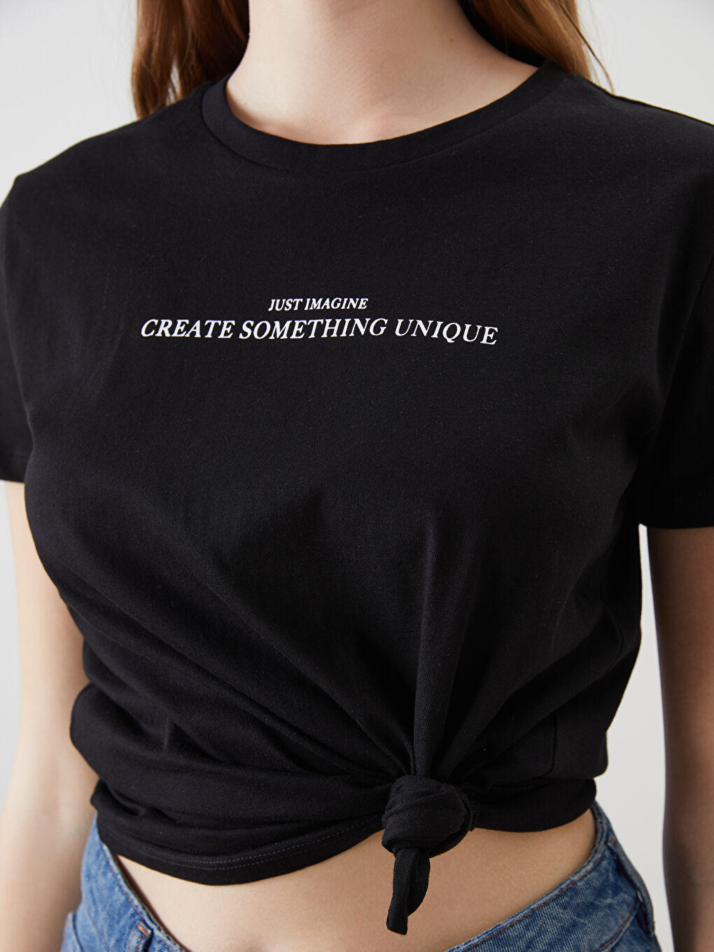 Crew Neck Printed Women's T-Shirt-2