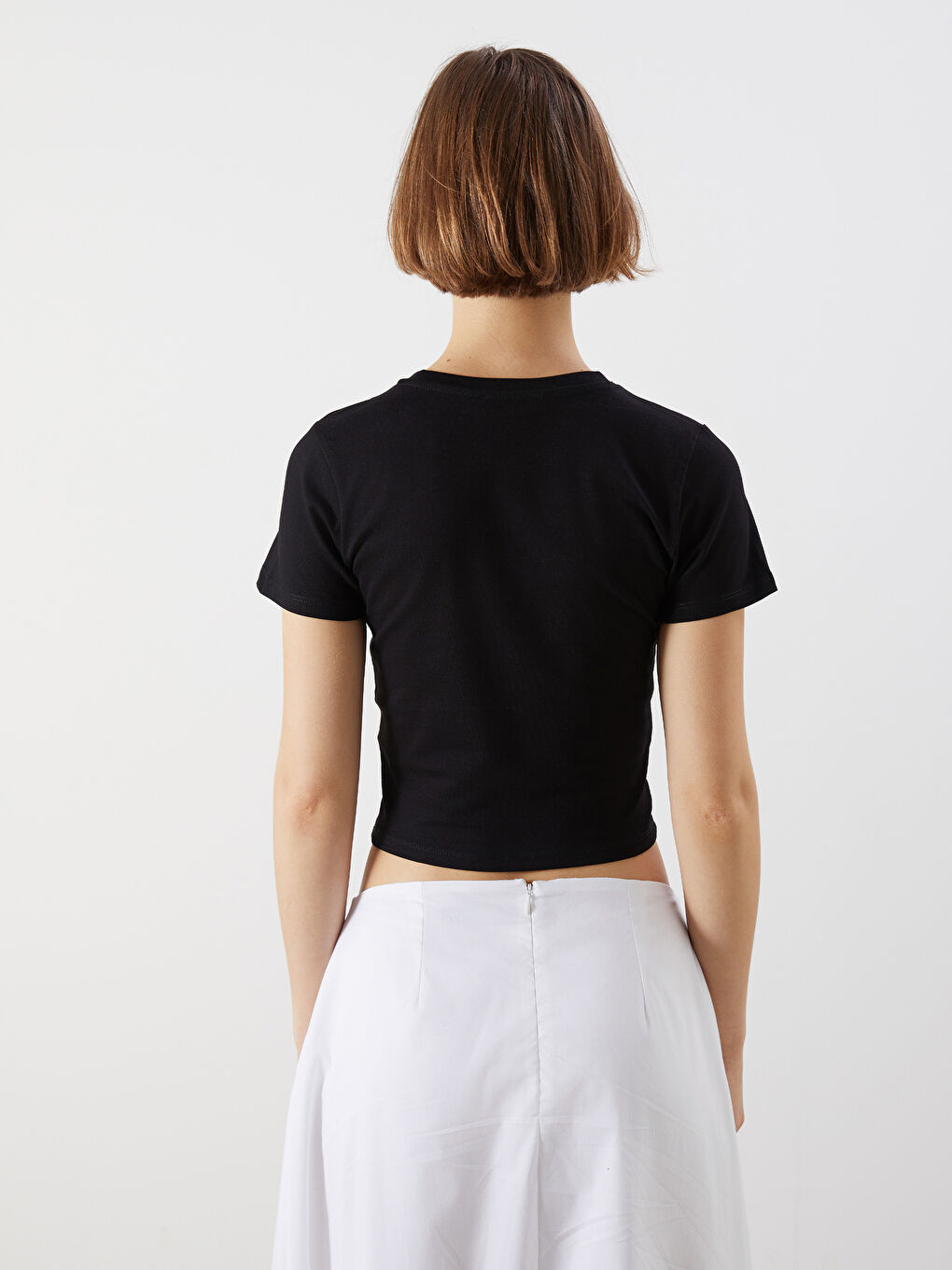 XSIDE Woman BLACK Crop Top -S5JJ98Z8-CVL
