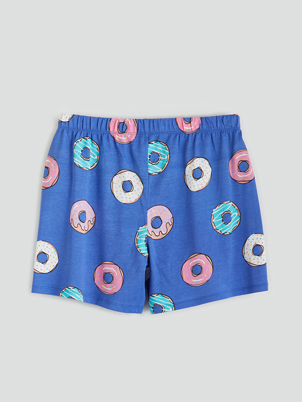 Mavi Beli Lastikli Baskılı Kadın Pijama Altı-1