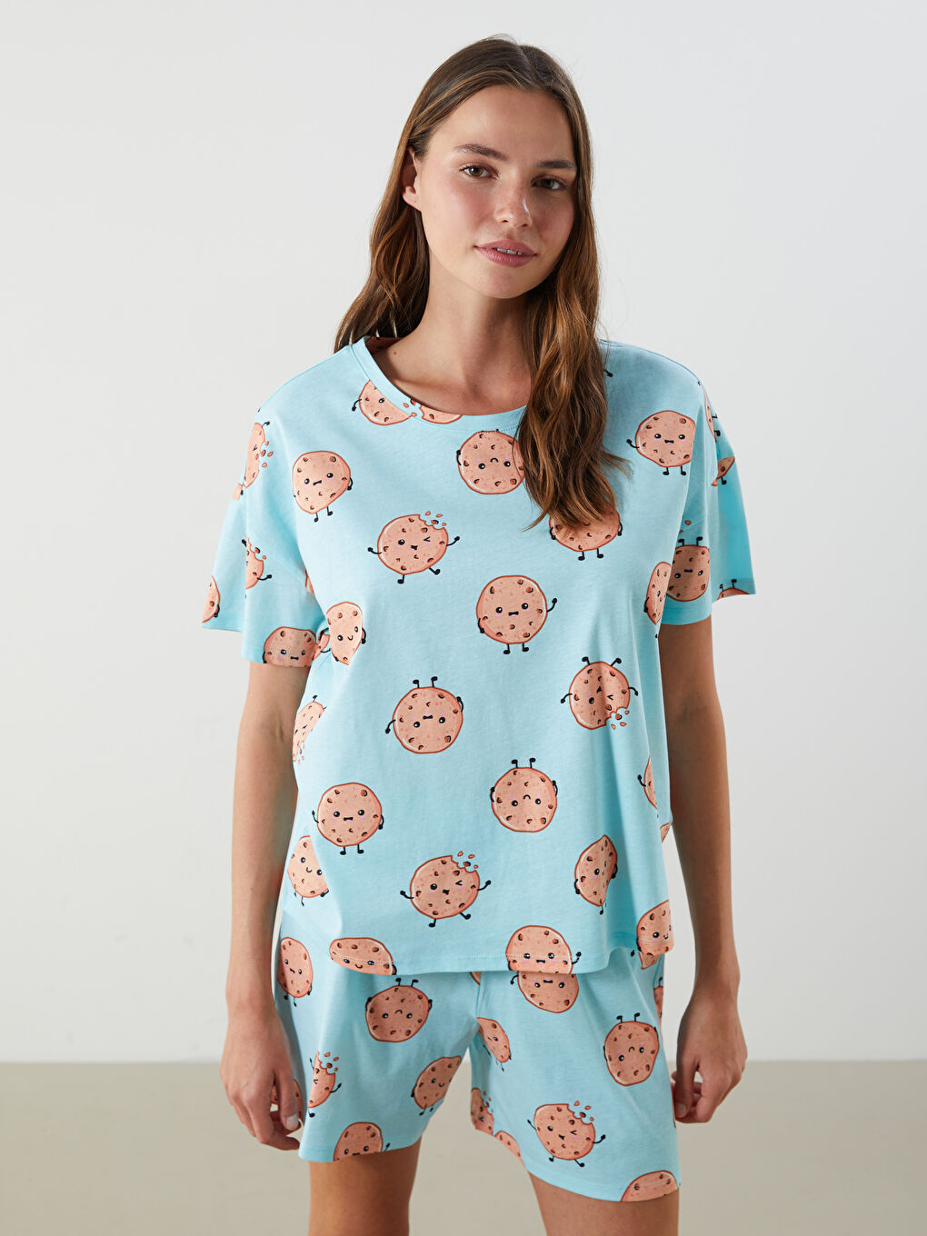 Woman BLUE Shortie Pyjama Set -S5JK08Z8-LQK