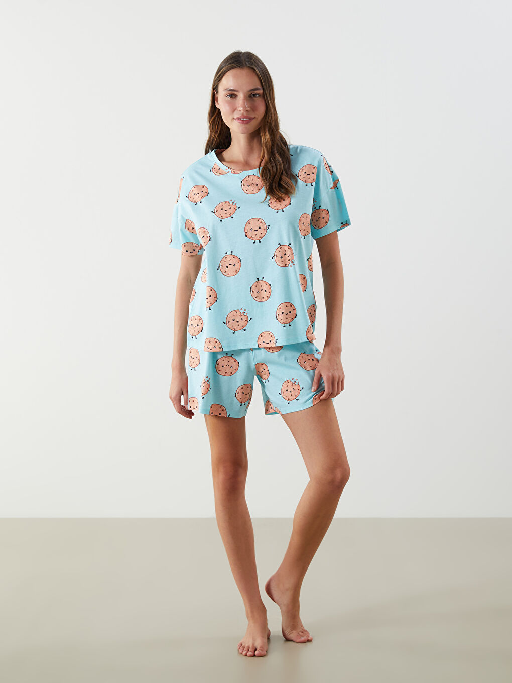 Woman BLUE Shortie Pyjama Set -S5JK08Z8-LQK