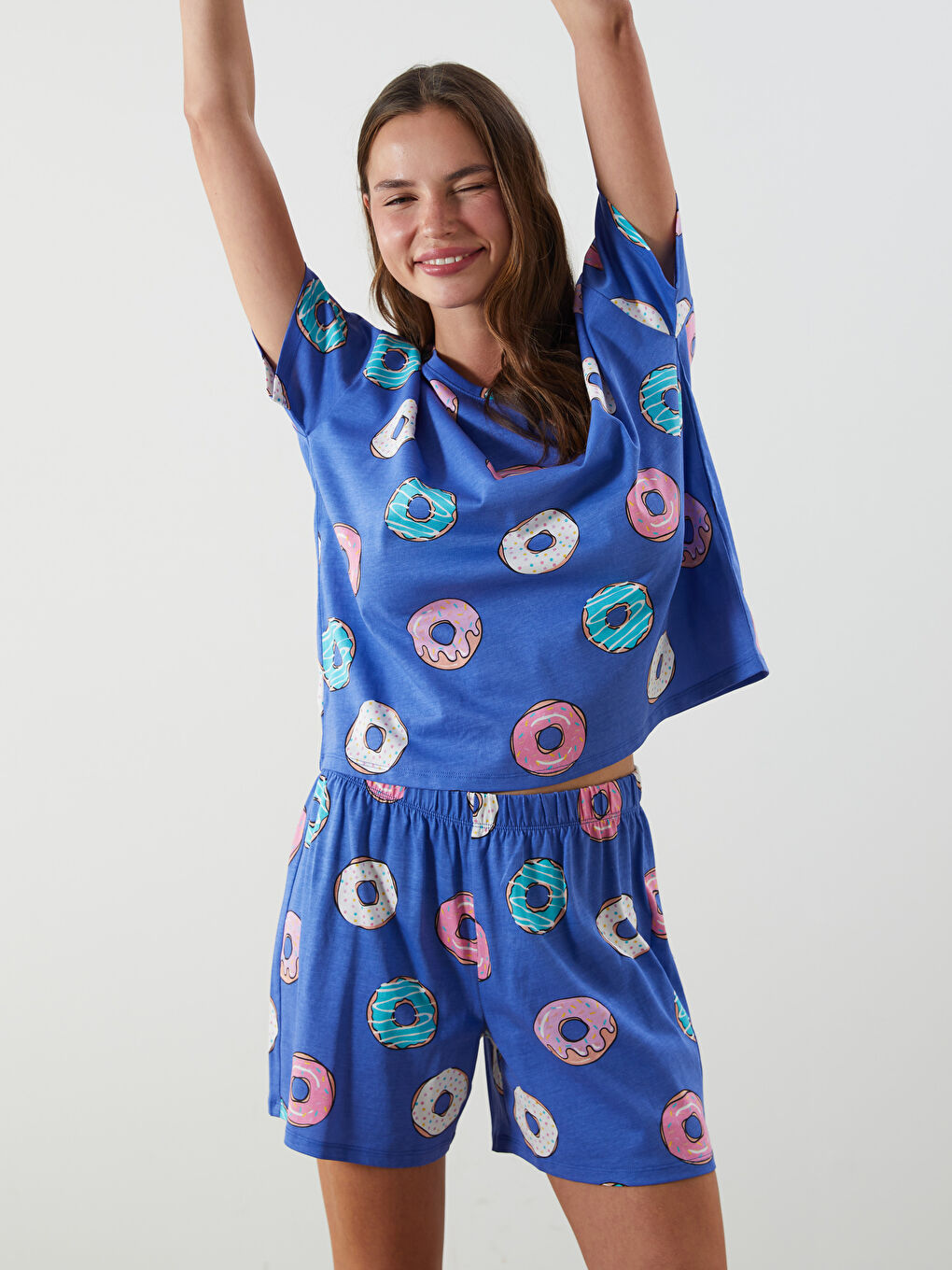 Woman BLUE Shortie Pyjama Set -S5JK08Z8-LQQ