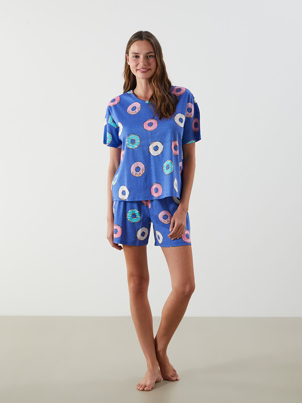 Woman BLUE Shortie Pyjama Set -S5JK08Z8-LQQ