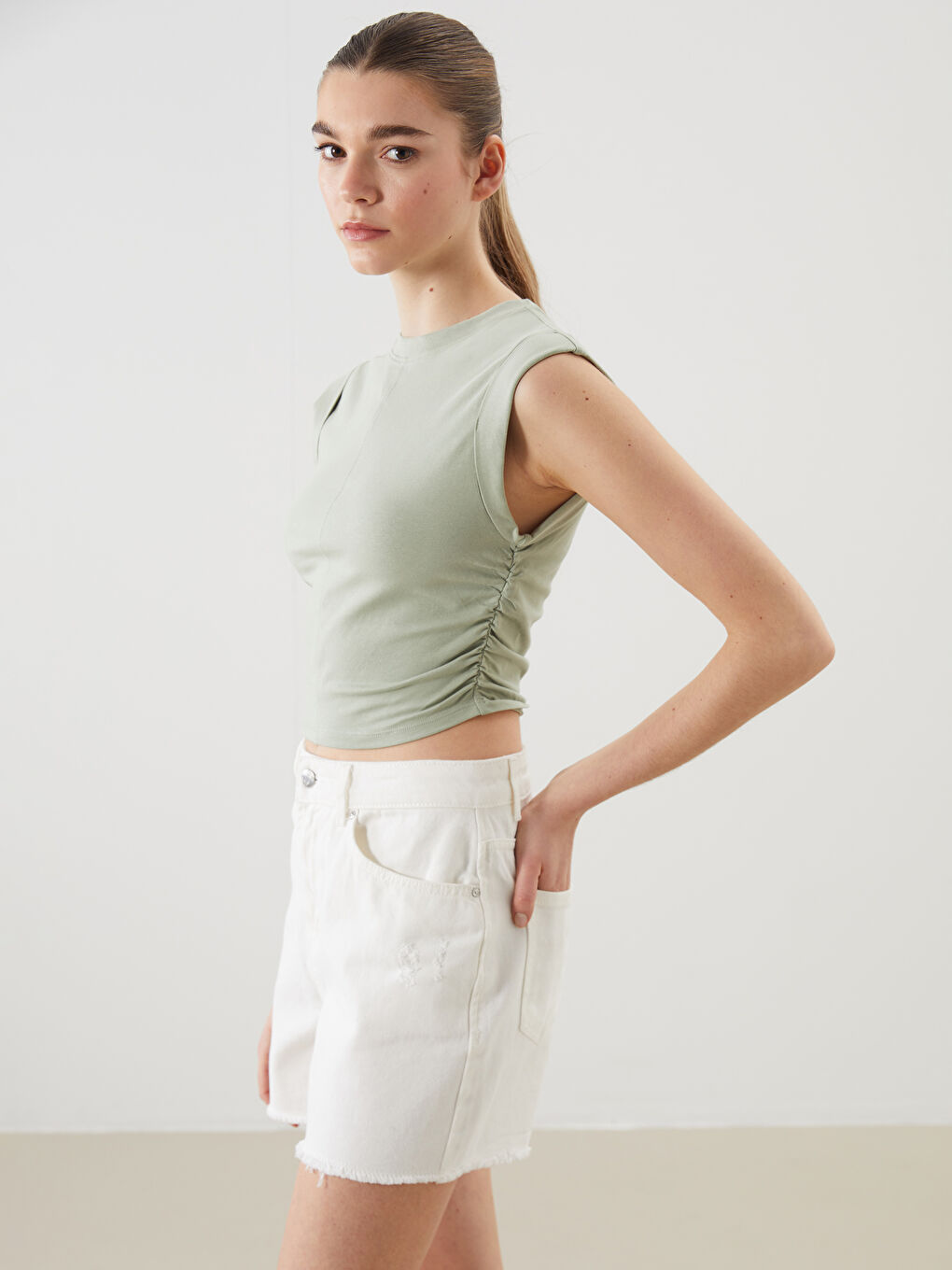 XSIDE ZELENA Crop top Žena -S5JK13Z8-GMG