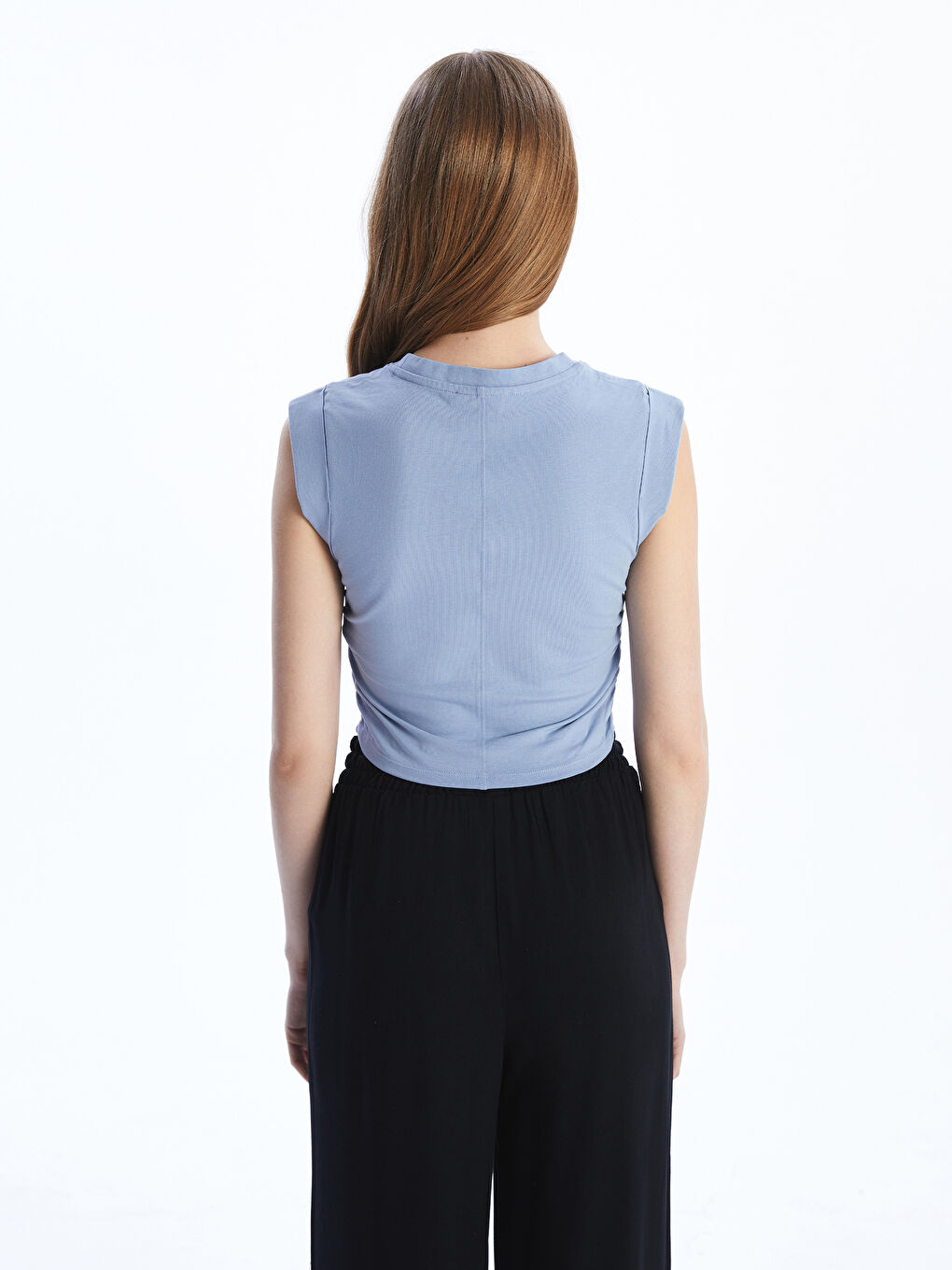 XSIDE Woman BLUE Crop Top -S5JK13Z8-JM6
