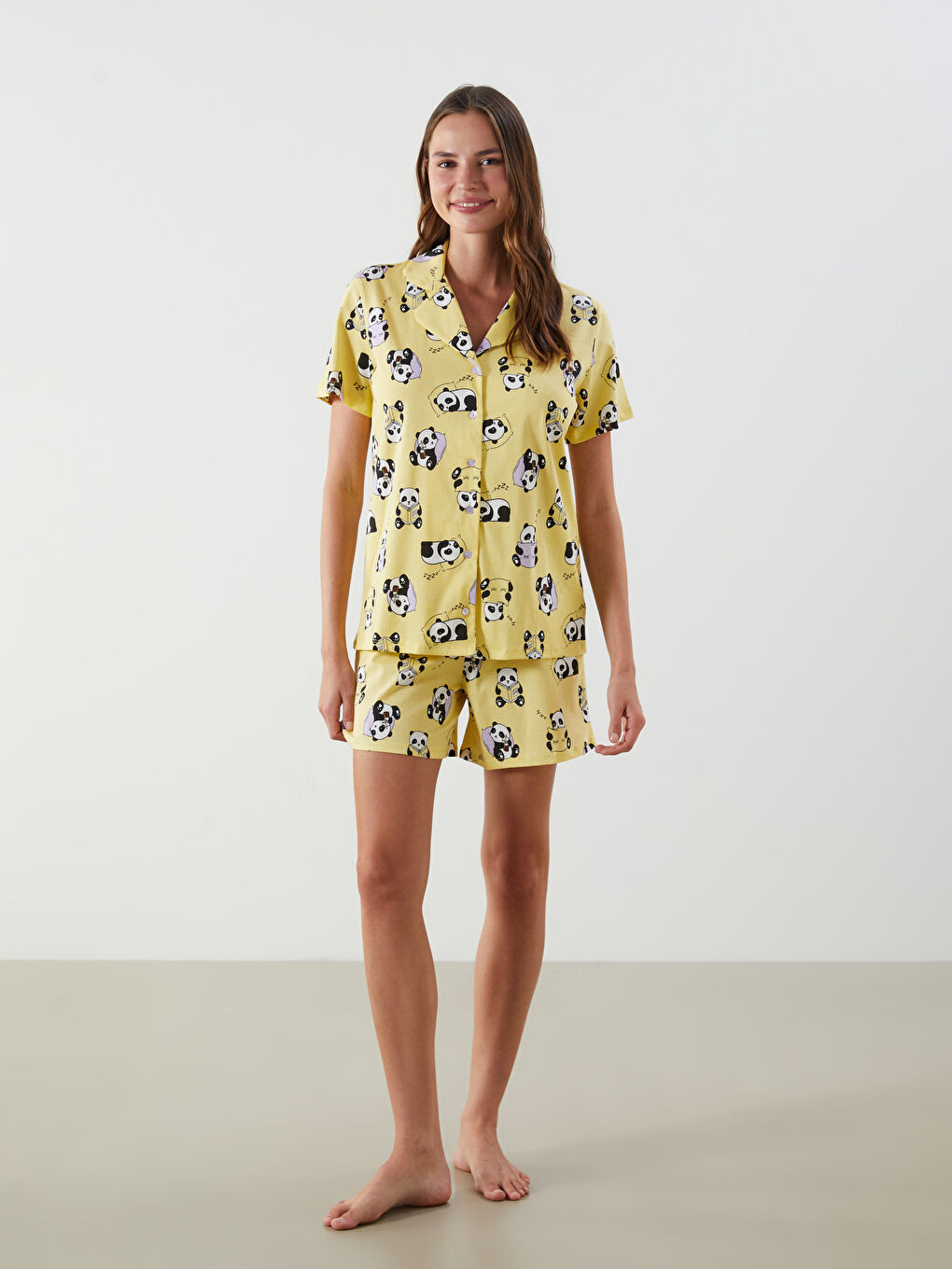 LCW Young Woman YELLOW Shortie Pyjama Set -S5JK32Z8-LUF
