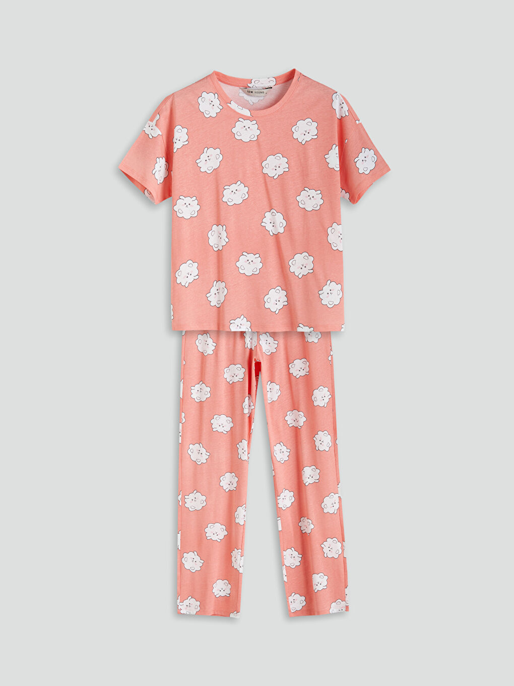 LCW Young Crew Neck Printed Women's Pyjama Set -S5JK39Z8-LR8